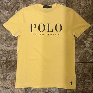 Men Polo Ralph Lauren Small Yellow Classic Fit Logo Jersey T-Shirt